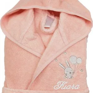 Peignoir éponge enfant petit lapin à personnaliser