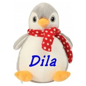 Peluche pingouin range pyjama à personnaliser