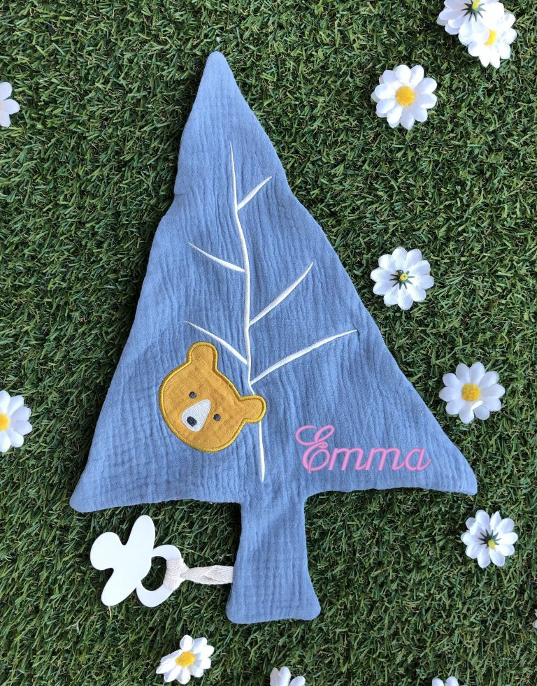 Doudou attache sucette ourson à personnaliser