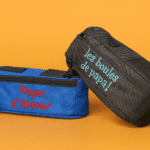 Sacoche de pétanque à personnaliser avec broderie – modèle noir et bleu brodé