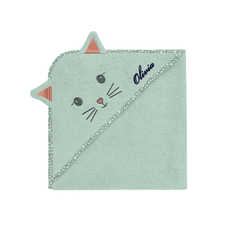 Cape de bain enfant chat à personnaliser