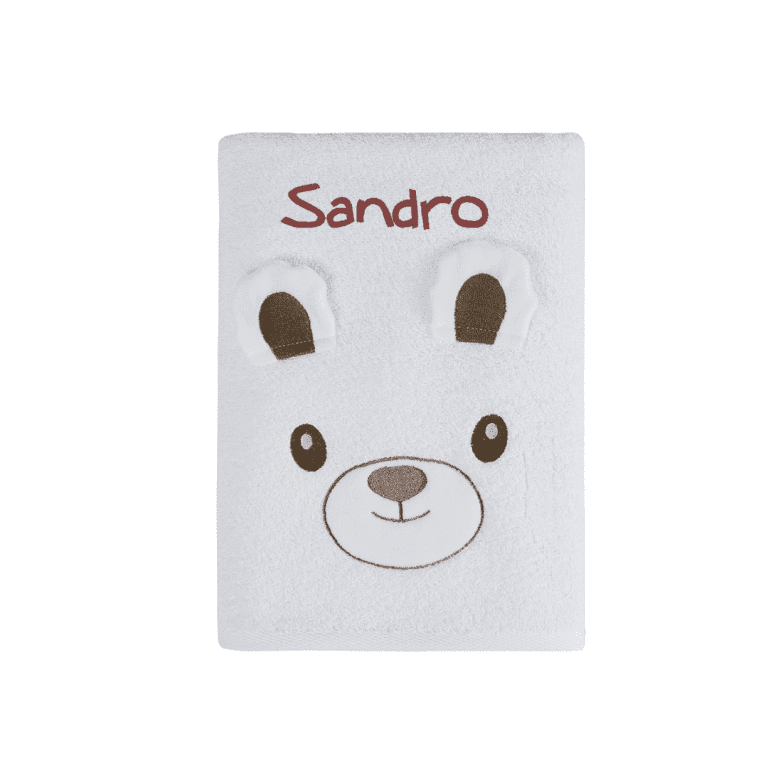 Serviette de toilette ours bebe à personnaliser