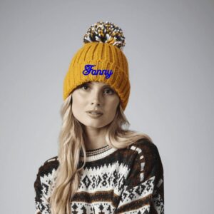 Bonnet pompon personnalisable tricot épais doublure chaude – Sudbroderie