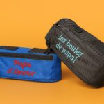 Sacoche de pétanque à personnaliser avec broderie – modèle noir et bleu brodé