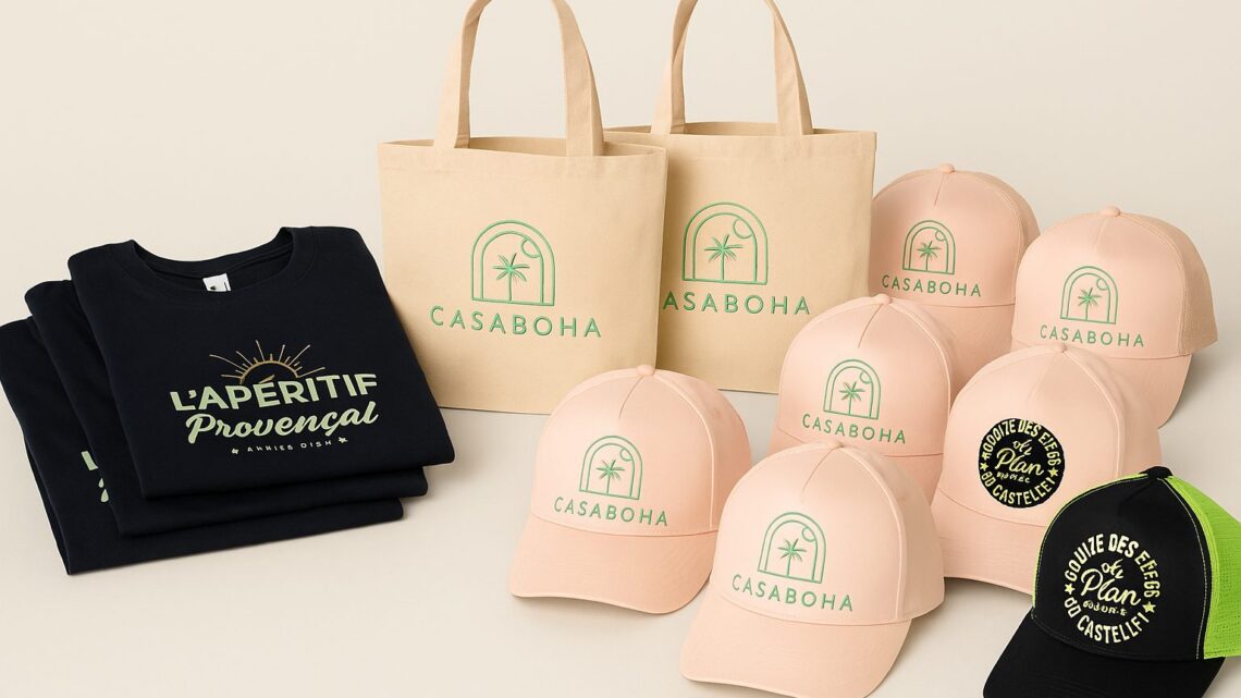 Casquettes et tee-shirts brodés au logo pour clubs et associations