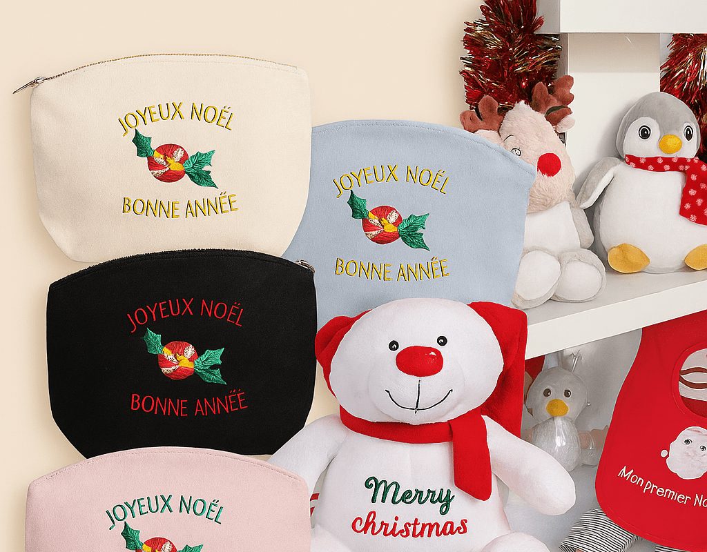 Cadeaux de Noël personnalisés à personnaliser par broderie