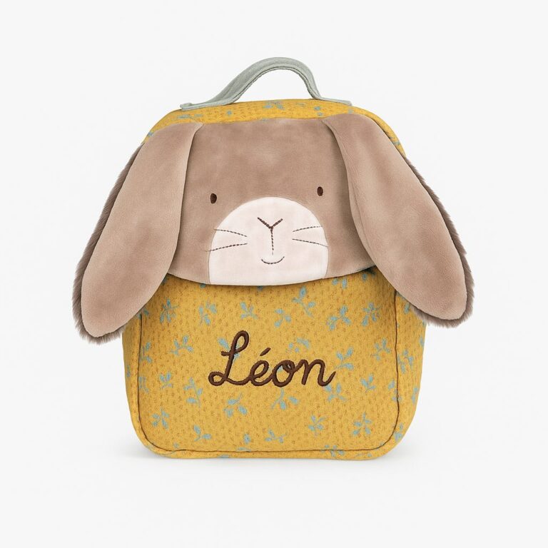 Sac à dos lapin ocre personnalisé - Moulin Roty