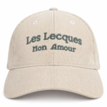Casquette ivoire en velours côtelé avec broderie Les Lecques Mon Amour
